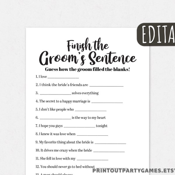 What Did The Groom Say Bachelorette Game Dirty Etsy What Did The Groom Say Bachelorette Game Dirty Etsy