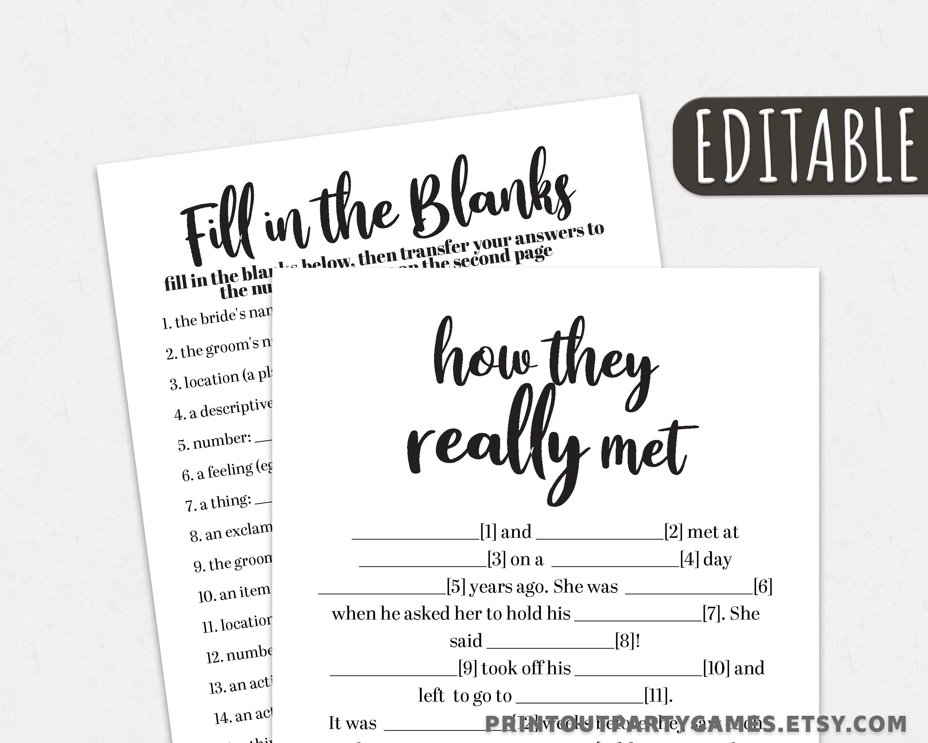 Bachelorette Madlibs Game, Fill in the Blanks Mad Libs Game Bridal ...