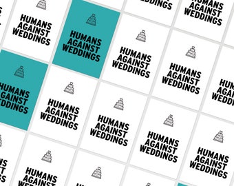 Les humains contre les mariages, jeu de table de mariage drôle, téléchargement immédiat GAW imprimable