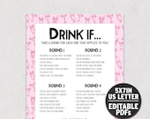 Bachelorette Drink If Game: Editable Hen Party Game (PDF)