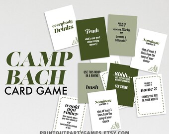 Camp Bach Bachelorette Party Card Game | Instant Download Printable Game