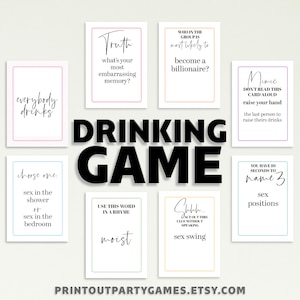 Girls Night In Drinking Game, jogo de cartas para impressão para despedida de solteira, aniversário de adulto, Truth Dare Drink If Charades, download digital