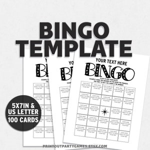 Tarjetas de bingo personalizables para cualquier evento, plantilla de bingo personalizada, juego de bingo editable, rompehielos navideño, impresión en Kraft XBW XBT
