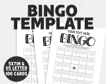 Customizable Bingo Cards: Editable Template (Digital Download)