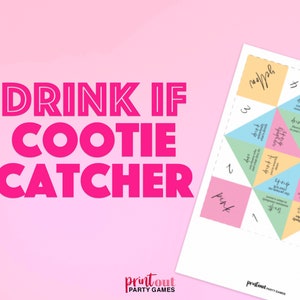 Cootie Catcher Drinking Game, Drinking Game for Bachelorette Party or Girls Night, Fortune Teller Party Game Adults, PRINTABLE DIGITAL GAME