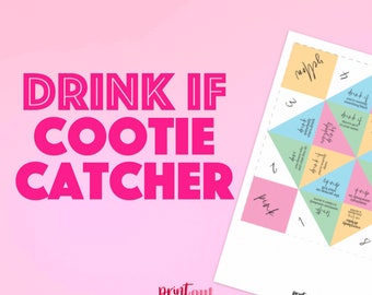Bachelorette Party Drinking Game: Cootie Catcher Fortune Teller (Printable Digital Game)
