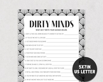 Art Deco Theme Dirty Minds Printable What Am I Game BD1 DM