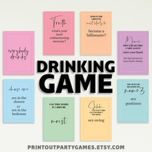 Gioco di bevute per addio al nubilato, gioco di carte notturno per ragazze stampabile, osa bere se sciarade molto probabilmente alla verità Rompighiaccio per la notte delle ragazze
