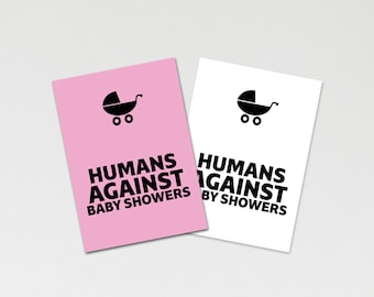 Printable Pink Humans Against Baby Showers Game, X-Rated Adult Baby Shower Game, PRINTABLE