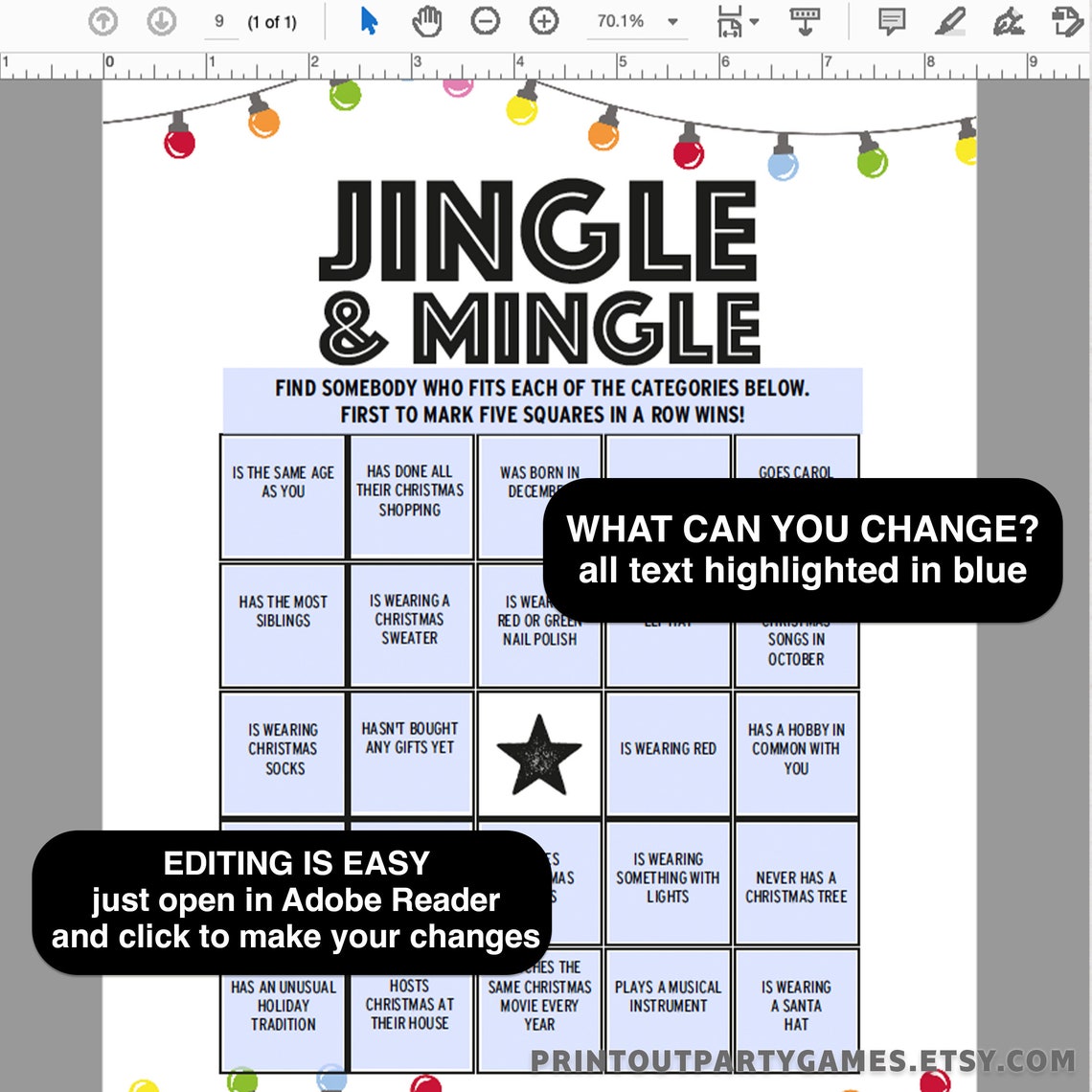 Christmas Jingle & Mingle Ice Breaker Game Find the Guest Etsy UK