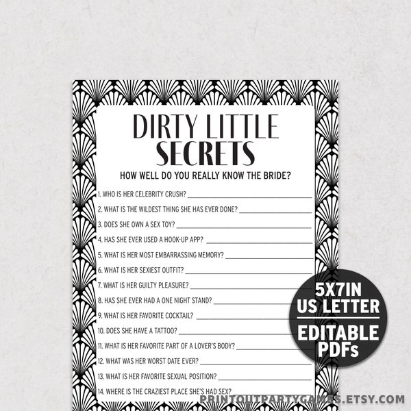 Dirty Little Secrets Editable Bachelorette Game BD1 DLS