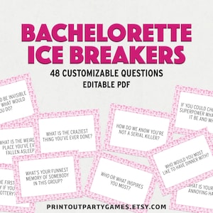 Eisbrecher Spiel | Gesprächsstarter-Karten | Anpassbare Brautparty oder Bachelorette Spiel | BC1 BCC