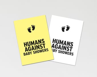 Humans Against Baby Showers: Hilarious Adult Card Game (Printable)