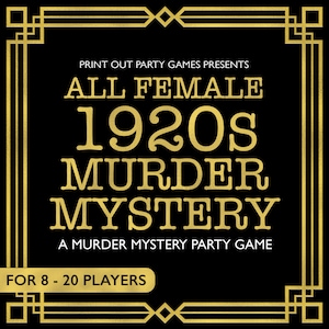 Bachelorette Murder Mystery Party Game || 1920s All-Female Mystery Party || Printable Instant Download