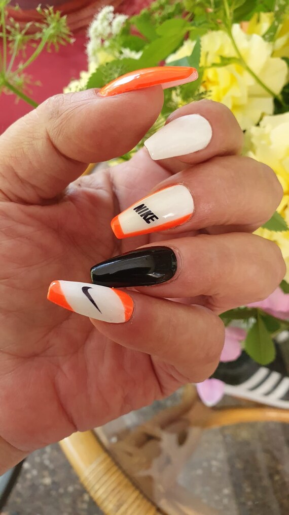 abces Bot Overeenkomend 20 NIKE Press on Nails Ballerina Medium - Etsy