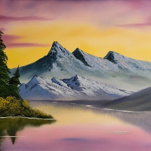 Bob Ross Custom Painting Print - &quot;Purple Dream&quot;