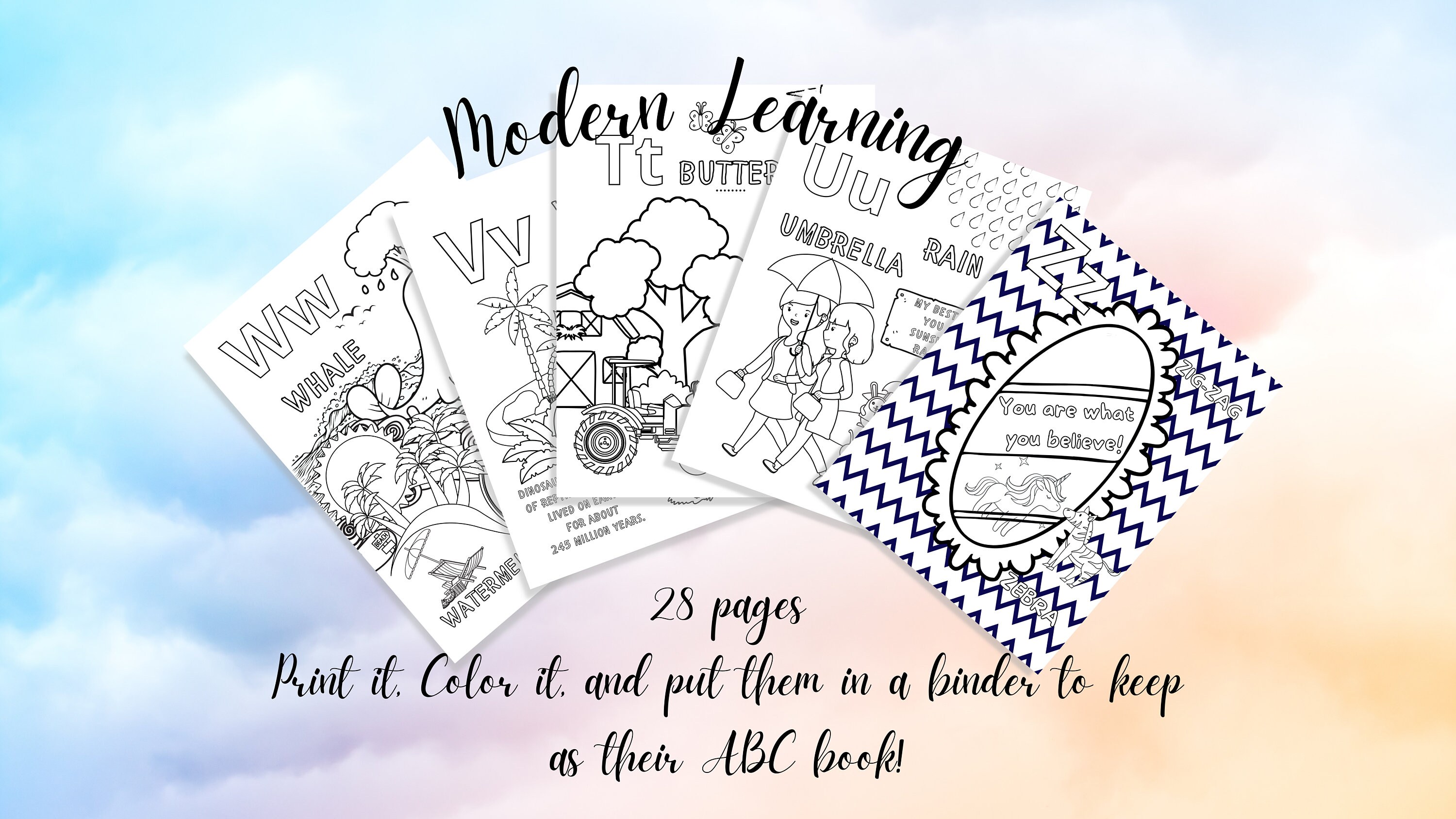 Coloring Pages For Kids Educational Coloring Pages ABC book | Etsy