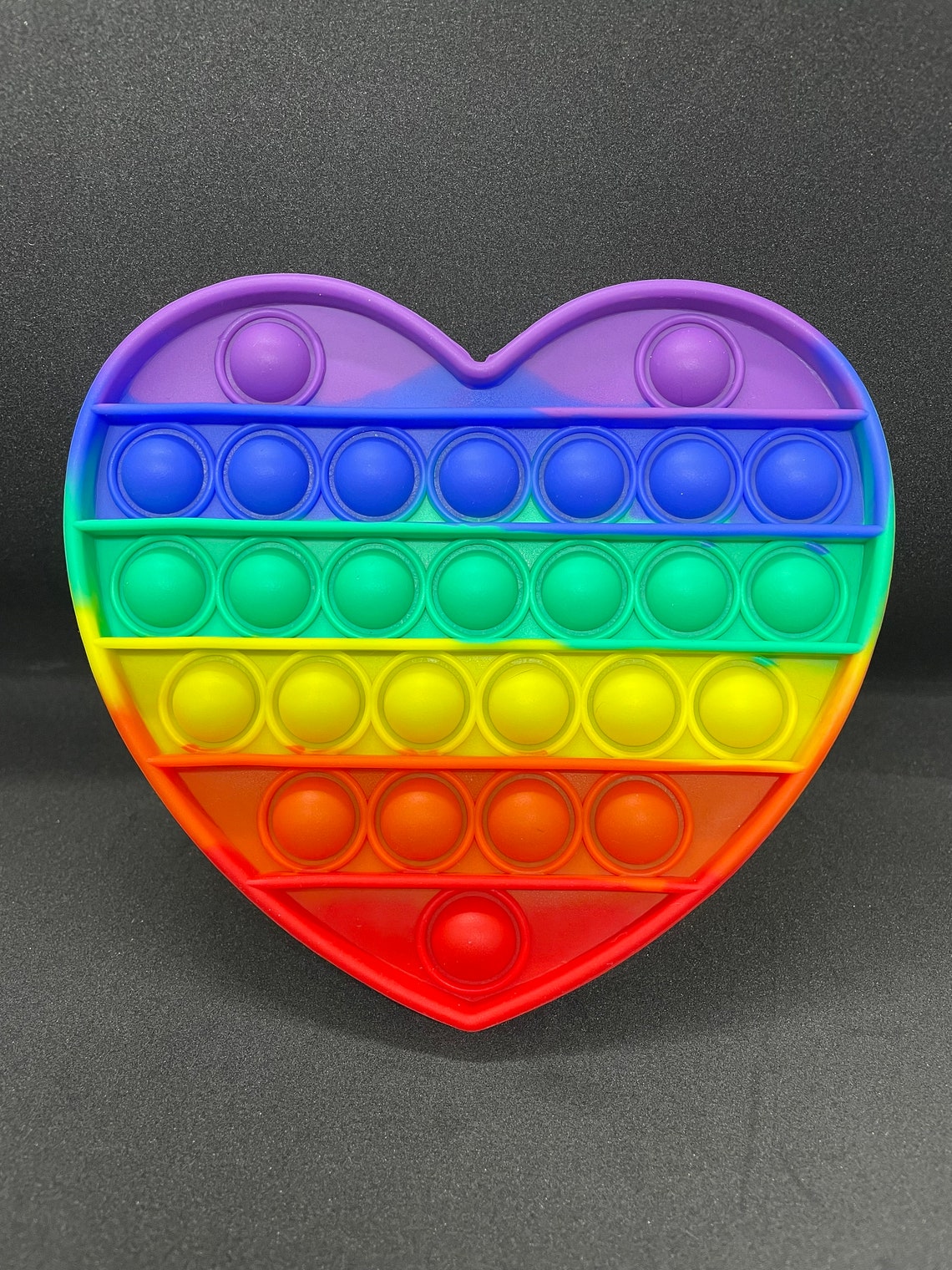 Rainbow Heart Shaped Popper Bubble Pop It Fidget Toy Autism Etsy