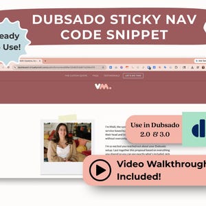 Código de propuesta personalizado de Dubsado / Barra de navegación fija / Creador de Notion / Descarga digital
