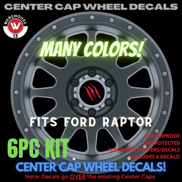 NEW Fits For Ford Raptor Claw Center Cap Decals/Stickers Vinyl Waterproof Many Sizes Available and colors available