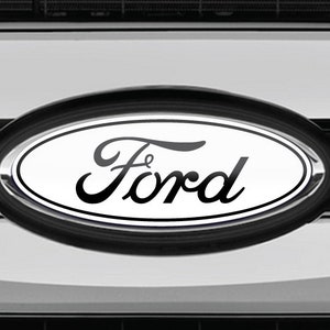 Fits for All Fords White Black Overlay Logo Emblem Decals 3PC Kit. Front,  Rear and Steering Wheel Decals F150 F250 F350 Explorer Waterproof 