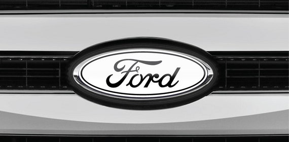 Fits for All Fords White Black Overlay Logo Emblem Decal Front or Rear.  Goes Over the Existing Factory Emblem. Waterproof 