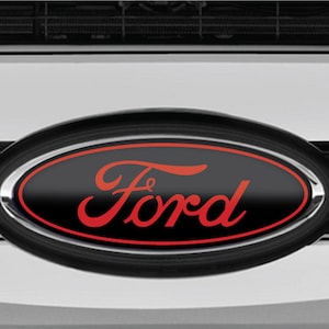 Fits For All FORDs Black Red Overlay Logo Emblem Sticker/Decal Front or Rear Decal F150 F250 F350 Explorer Edge Ranger Maverick Waterproof