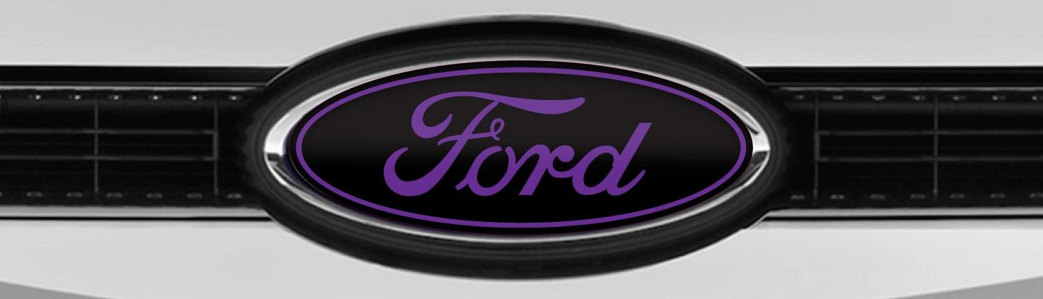 Fits For Ford Overlay Emblem Decals. Black-Purple FRONT Decal Only F150 F250 F350 Explorer Edge Ranger Maverick Expedition Fusion Focus