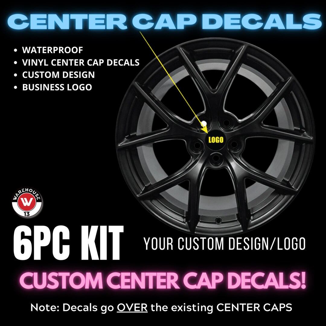 Custom Center Cap Decals. Your Design. Your Text. Your Business Logo