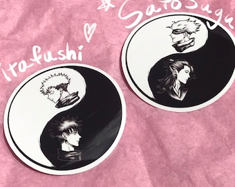 jjk itadori megumi + gojo suguru geto inspired stickers! (itafushi, satosugu)
