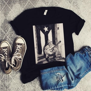 Puerto Rican art, Jibaro, Guitar, Old San Juan, Short-Sleeve Unisex T-Shirt
