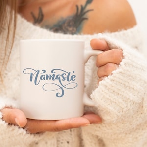 Namaste Mug, meditation mug, meditation gift, yoga gift