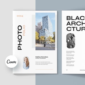 Canva Portfolio Template, Architecture Portfolio, Interior Design Portfolio, Creative Design Portfolio, 40 Pages and 6 Different Covers, UGC