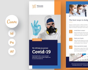 Medical Business Flyer DL Template, Skincare Clinic (Canva, InDesign)