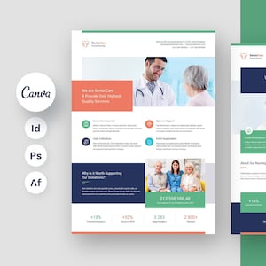 Senior Care Business, Flyer Canva Template, Therapist Template, Session Guide, Skincare Medical, Doctor, Caregiver, Prinitable Flyer, Offer