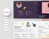 Bi-Fold Resume Canva Template, Creative Portfolio (Digital Download)