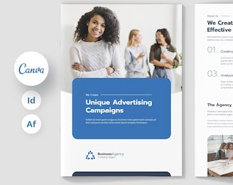 Creative Agency Company Profile Canva, Design Studio Portfolio InDesign, Marketing Project Proposal Affinity, Branding Brochure Booklet
