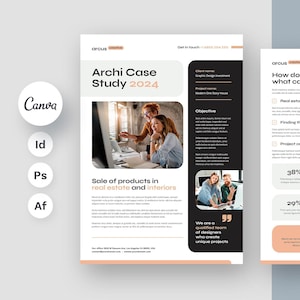Case Study Canva Template, Business Case Report, Corporate Flyer Template, Agency Marketing Flyer, Company Case Brief , Project Proposal