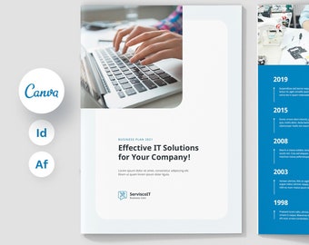 IT Services Business Plan Brochure Template, Company Profile (Digital Download)