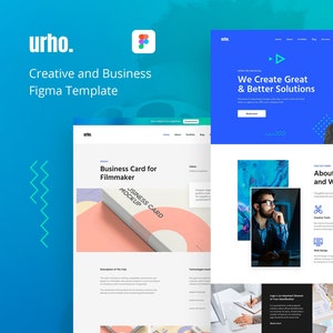 Creative Studio Figma Template, UI Design, Urho Agency, Portfolio, Components, Webdesign, Figma Portfolio Web Design, Instant Downloads