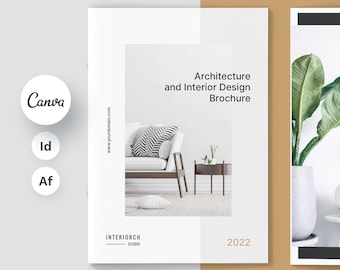 Portfolio voor architectuur en interieurontwerp, 40 paginalay-outs (canvasjabloon)