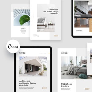 Interior Designers Must-Have, Canva eBook Template with Landscape and Portrait Layout Options, Interior Design Template, Architect Portfolio