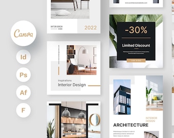 Interior Designer Consultation Marketing, Architecture Instagram Template, Figma Template, Realtor Instagram Canva, Minimalist Instagram UGC