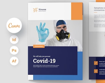 Medical Business Bi-Fold Brochure Template, Canva, A4 & US Letter (Digital Download)
