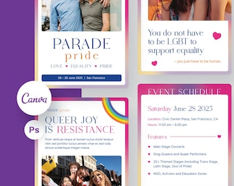LGBT Pride Instagram Post Vorlagen Canva & Photoshop Social Media Design