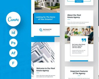 Realtor Instagram Stories Template, Social Media Design (Canva, Figma, PDF)