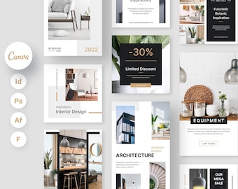 Interior Designer Consultation Marketing, Architecture Instagram Template, Figma Template, Realtor Instagram Canva, Minimalist Instagram UGC