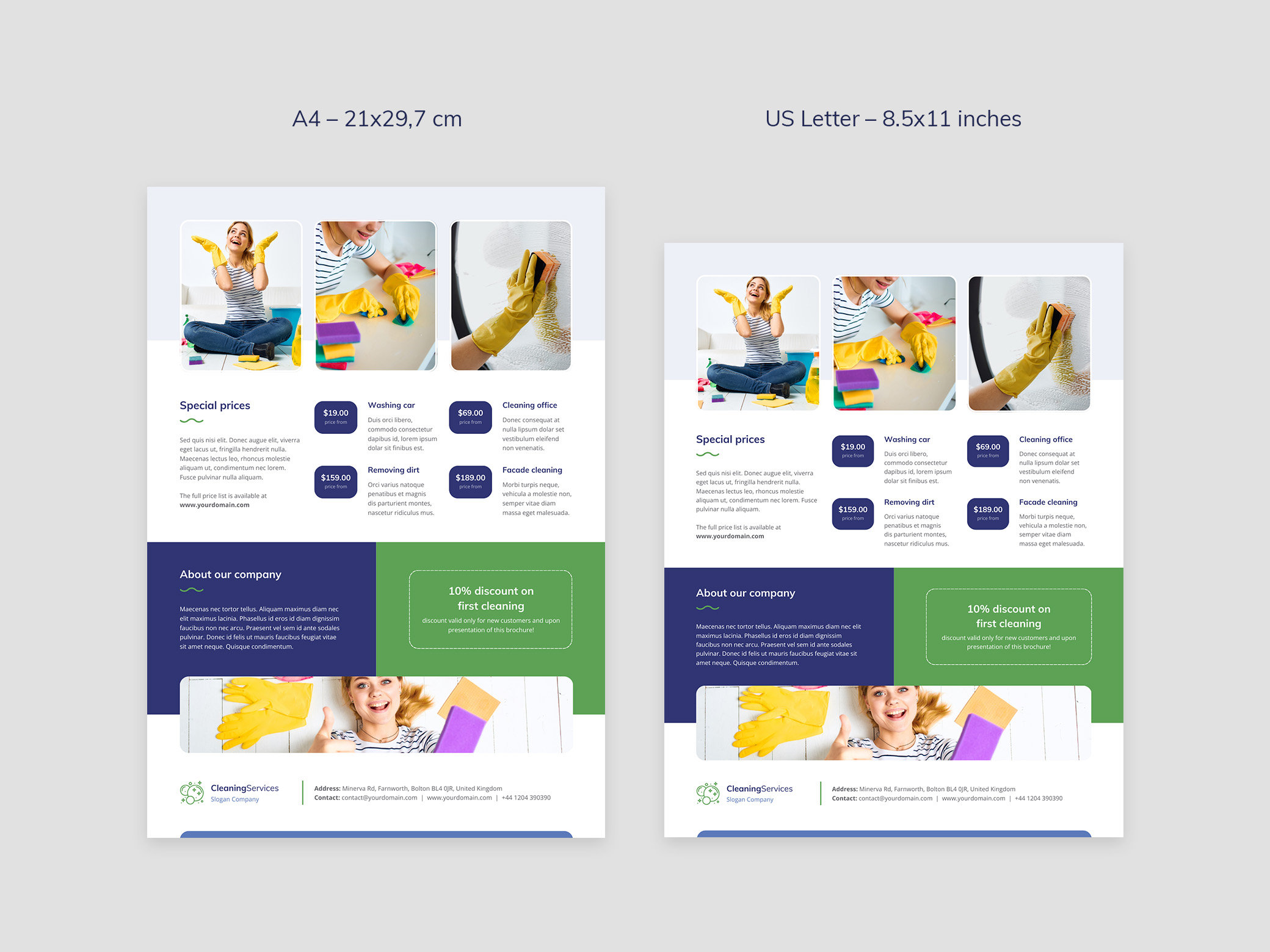 Commercial Cleaning Service Flyer Canva, Janitorial Office Maintenance ...
