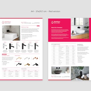 Tap Technical Data Flyer Canva Template, Product Description, Specification Sheets, Bathroom Equipment, Showcase, Fully Editable Template, Instant Download, Digital Product, Artbart Activity, Graphic Designer, InDesign Template