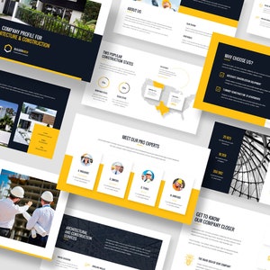 Construction and Architecture, PowerPoint Presentation, Canva and Figma Template, 80+ Industry Slides, Solar Energy, Renewable, Engineering